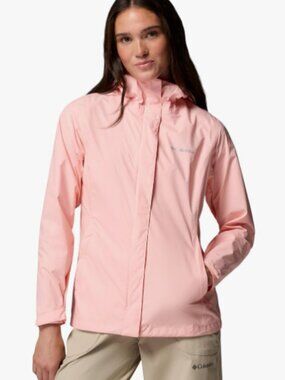 Columbia Arcadia II Waterproof Rain Jacket - Pink - Women's XL - PACKABLE